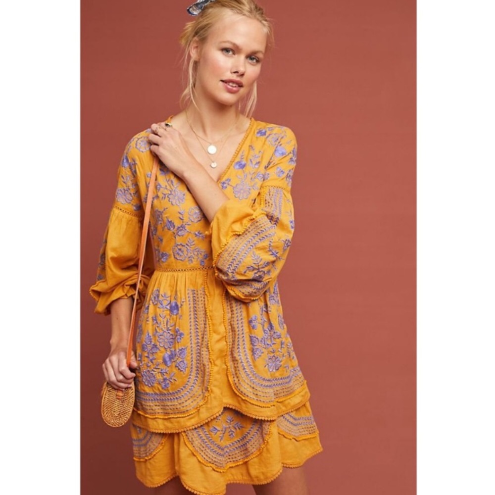 Anthropologie Lissette embroidered tunic dress - Picture 5 of 8